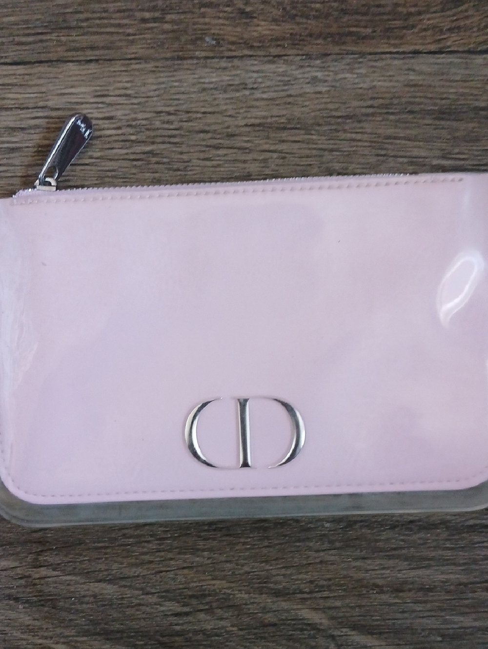 Christian Dior CD Logo Pink Cosmetic Clutch Bag.